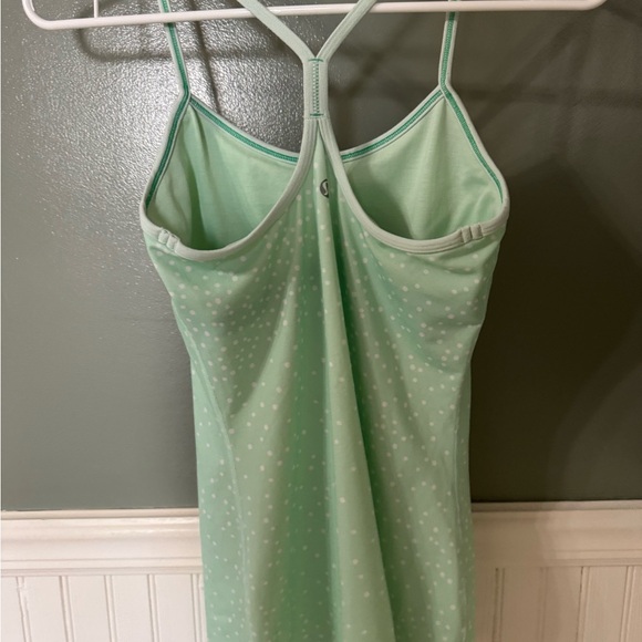 Lululemon Power Y Back Tank Mint Green & White Polka Dots Size 4 - Picture 3 of 5